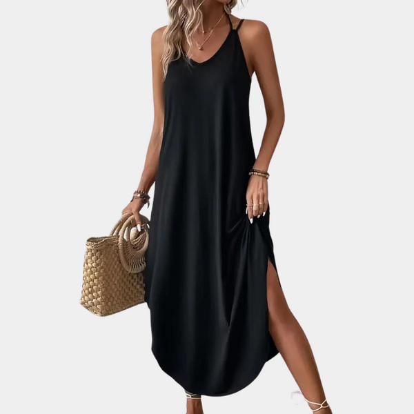 Elegante V-Ausschnitt Cami-Kleid für Damen im Alltag