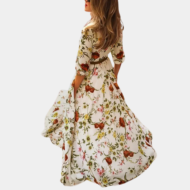 Bequeme elegante Blumen-Maxikleid für stilbewusste Frauen