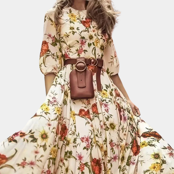Bequeme elegante Blumen-Maxikleid für stilbewusste Frauen