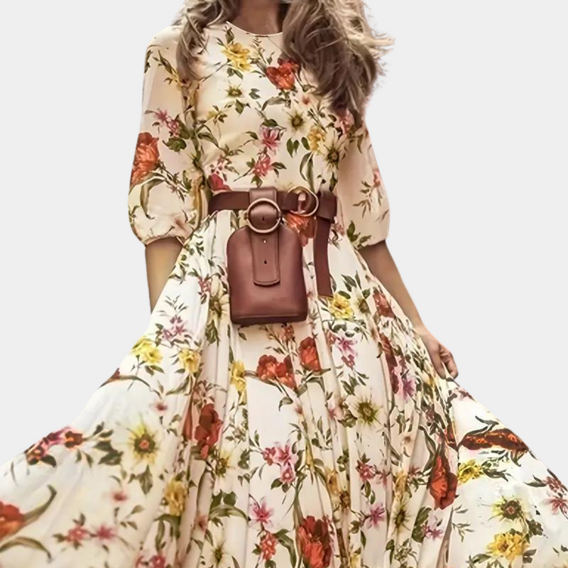 Bequeme elegante Blumen-Maxikleid für stilbewusste Frauen