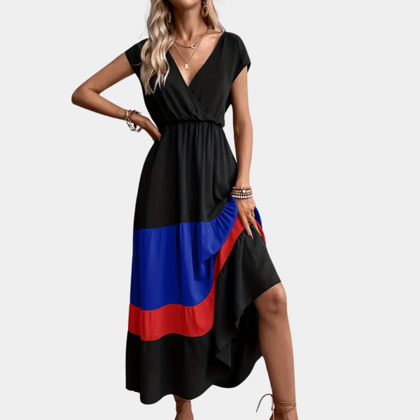 Elegante lässige Damenkleid mit v-hals für jeden Anlass