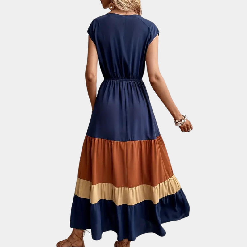 Elegante lässige Damenkleid mit v-hals für jeden Anlass