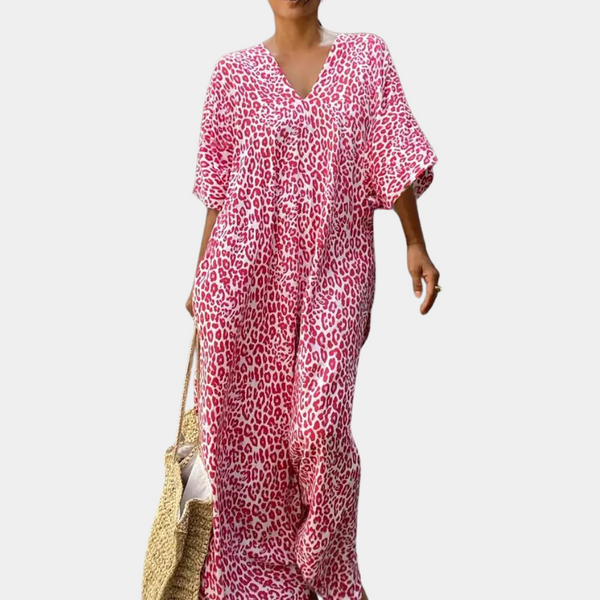 Elegantes Maxi-Kleid mit auffälligem Luipaardprint für Damen