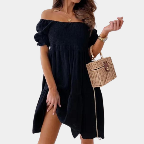 Bequemes lässiges Off-Shoulder Kleid für Damen