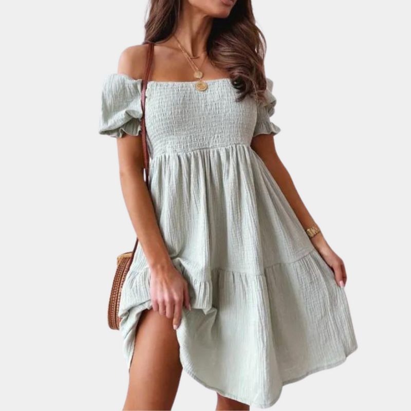 Bequemes lässiges Off-Shoulder Kleid für Damen