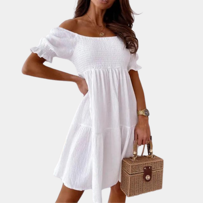 Bequemes lässiges Off-Shoulder Kleid für Damen
