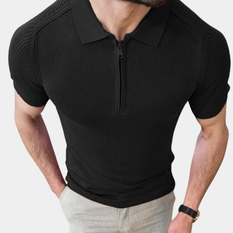 Herrenpoloshirt mit Reißverschluss
