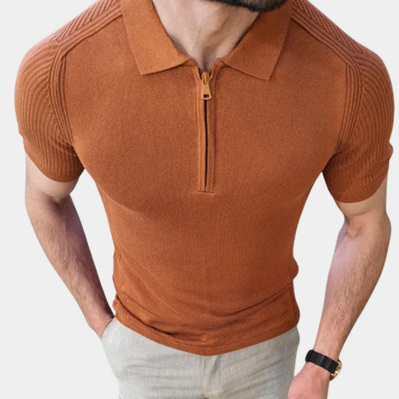 Herrenpoloshirt mit Reißverschluss