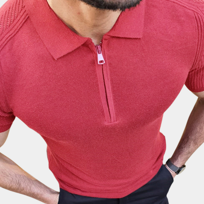 Herrenpoloshirt mit Reißverschluss