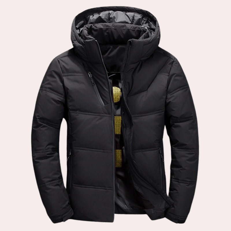 Warme und stilvolle Herrenjacke mit Kapuze