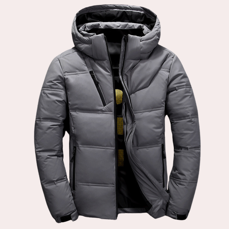 Warme und stilvolle Herrenjacke mit Kapuze