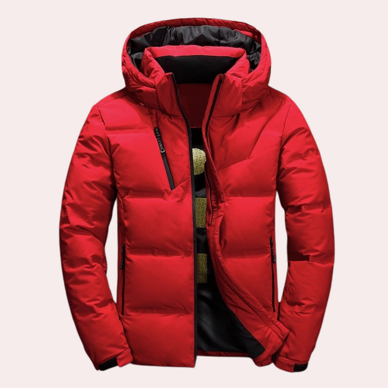 Warme und stilvolle Herrenjacke mit Kapuze