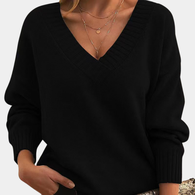 Eleganter Damen-Pullover mit V-Ausschnitt