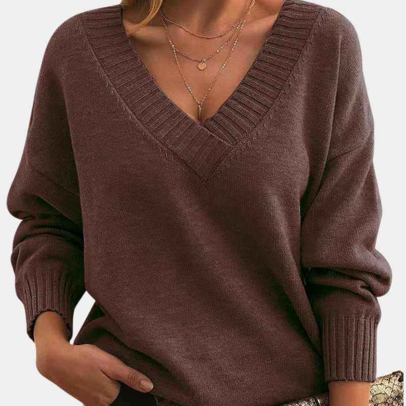 Eleganter Damen-Pullover mit V-Ausschnitt