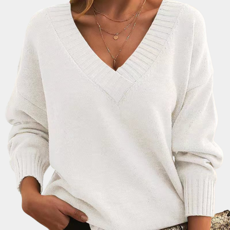 Eleganter Damen-Pullover mit V-Ausschnitt