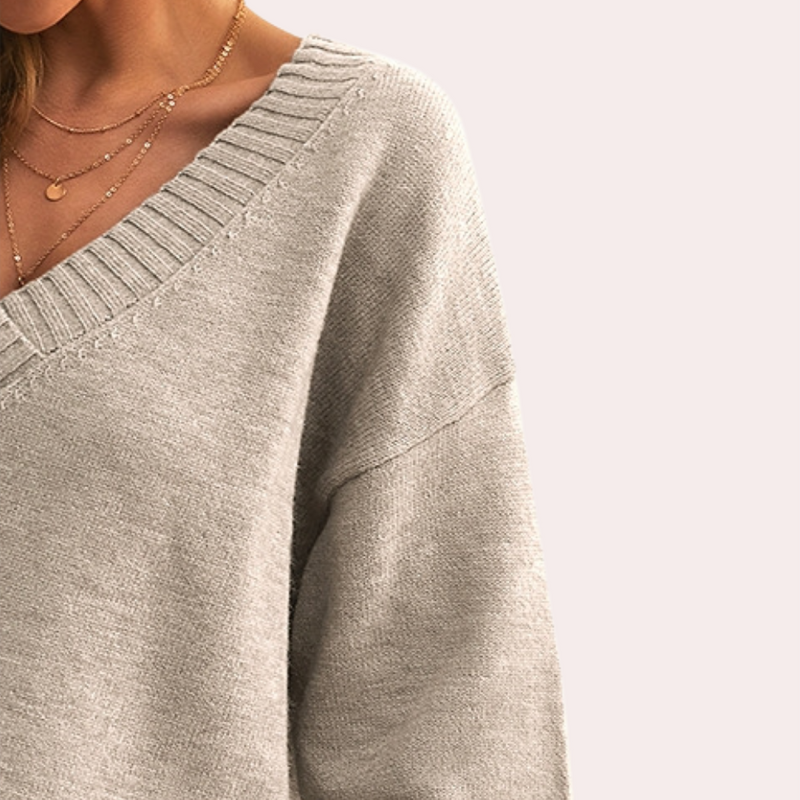 Eleganter Damen-Pullover mit V-Ausschnitt