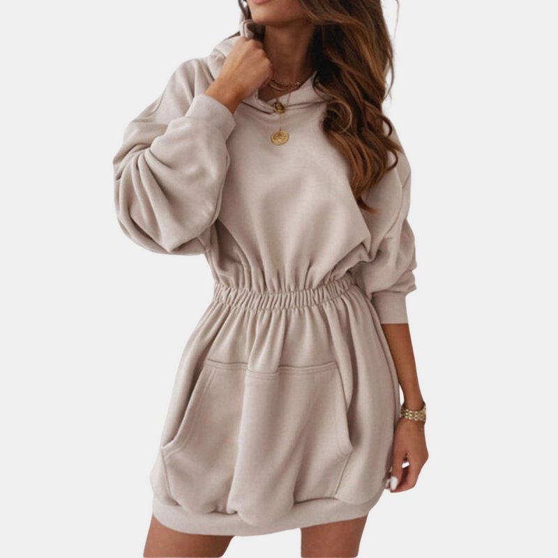Oversized Damenkleid mit Kapuze