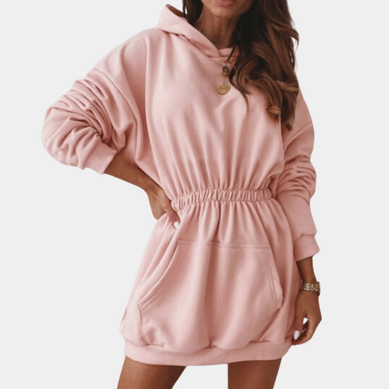Oversized Damenkleid mit Kapuze
