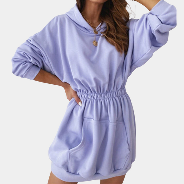 Oversized Damenkleid mit Kapuze