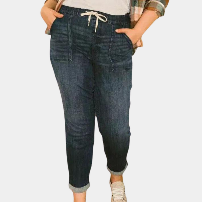 Elegante Damenhose mit hohem Bund und Kordel