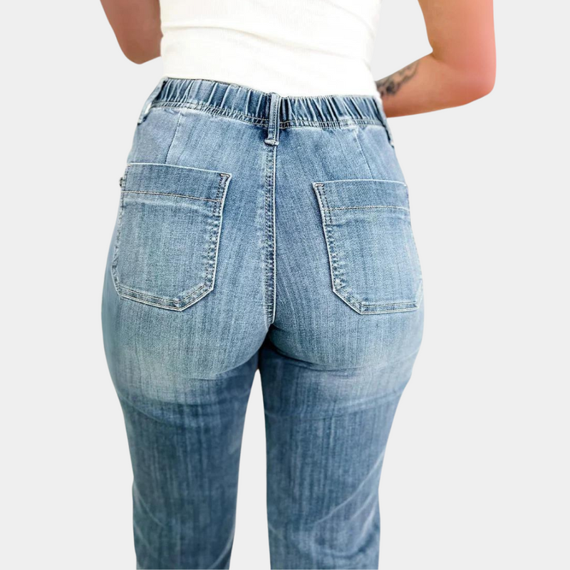 Elegante Damenhose mit hohem Bund und Kordel