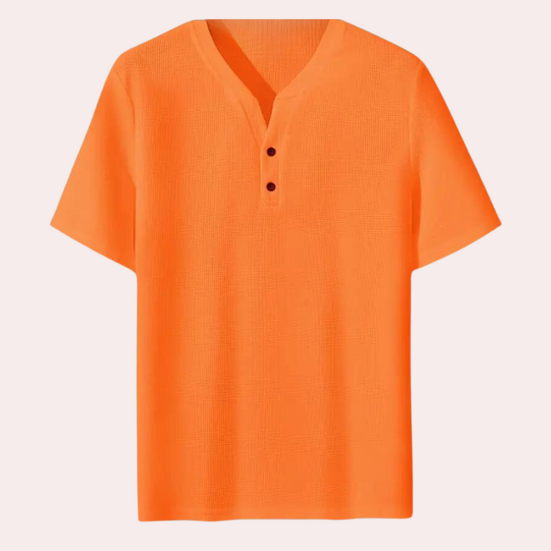 Herren T-Shirt in Orange mit V-Ausschnitt