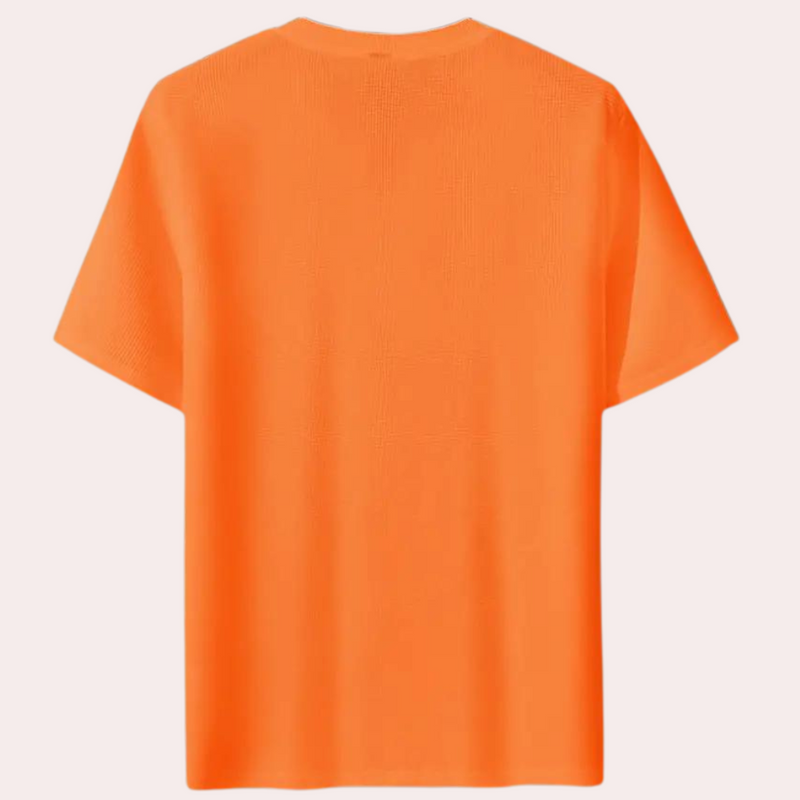 Herren T-Shirt in Orange mit V-Ausschnitt