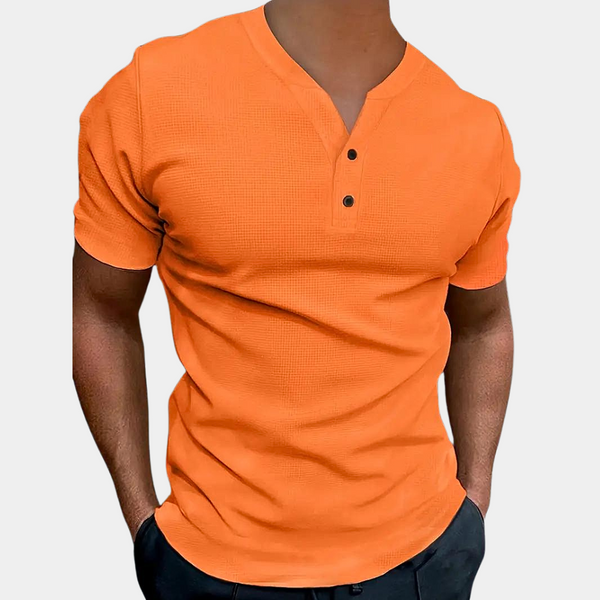 Herren T-Shirt in Orange mit V-Ausschnitt