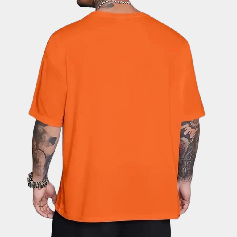 Herren T-Shirt mit lässigem Rundhalsausschnitt in Orange