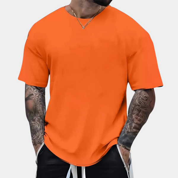 Herren T-Shirt mit lässigem Rundhalsausschnitt in Orange
