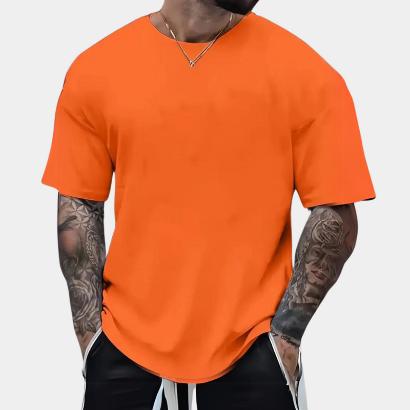 Herren T-Shirt mit lässigem Rundhalsausschnitt in Orange