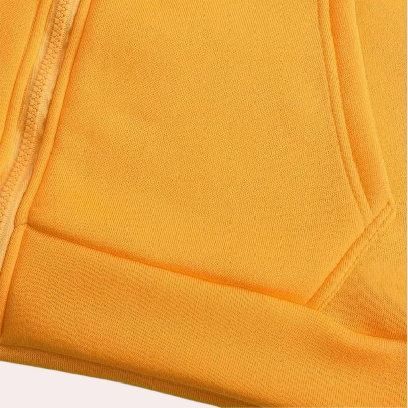 Bequemer orangefarbener Hoodie mit Farbblock für Männer