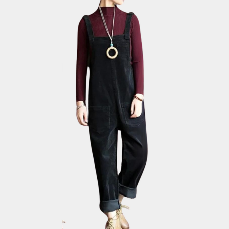 Casual Cord-Knopf-Jumpsuit für Damen