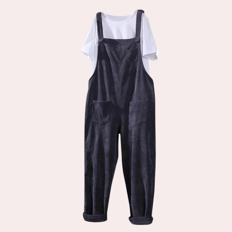 Casual Cord-Knopf-Jumpsuit für Damen