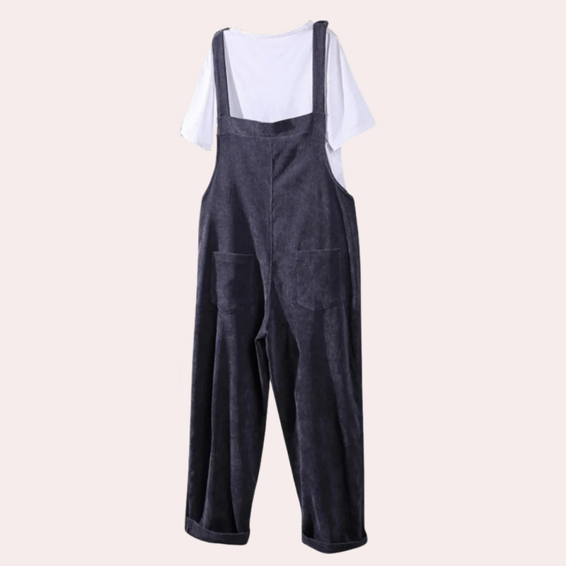 Casual Cord-Knopf-Jumpsuit für Damen