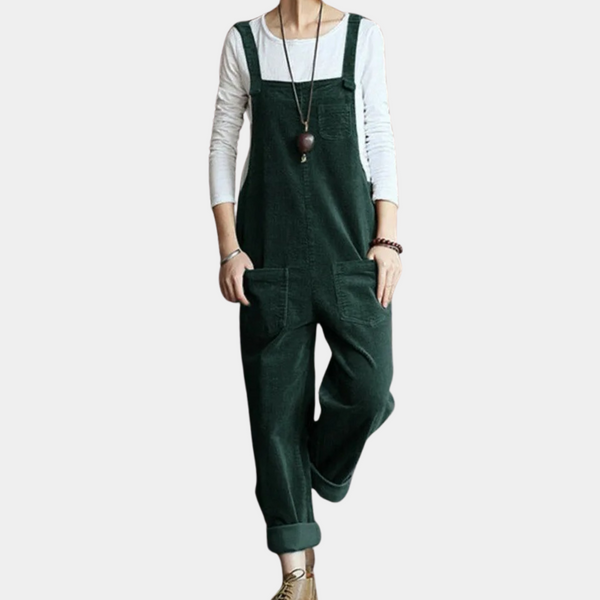 Casual Cord-Knopf-Jumpsuit für Damen