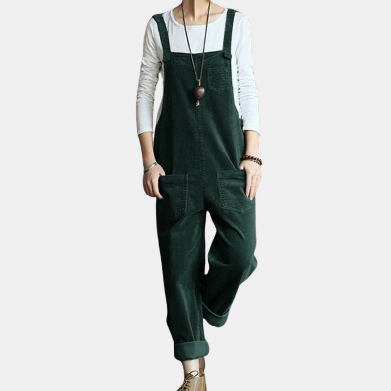 Casual Cord-Knopf-Jumpsuit für Damen