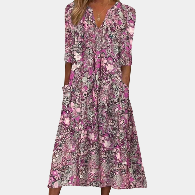Elegante blumige Damenkleid für stilvolle Anlässe
