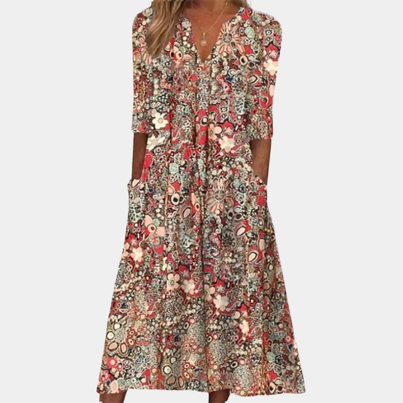Elegante blumige Damenkleid für stilvolle Anlässe