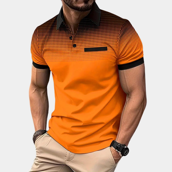 Oranges Hemd mit Punkten für Herren