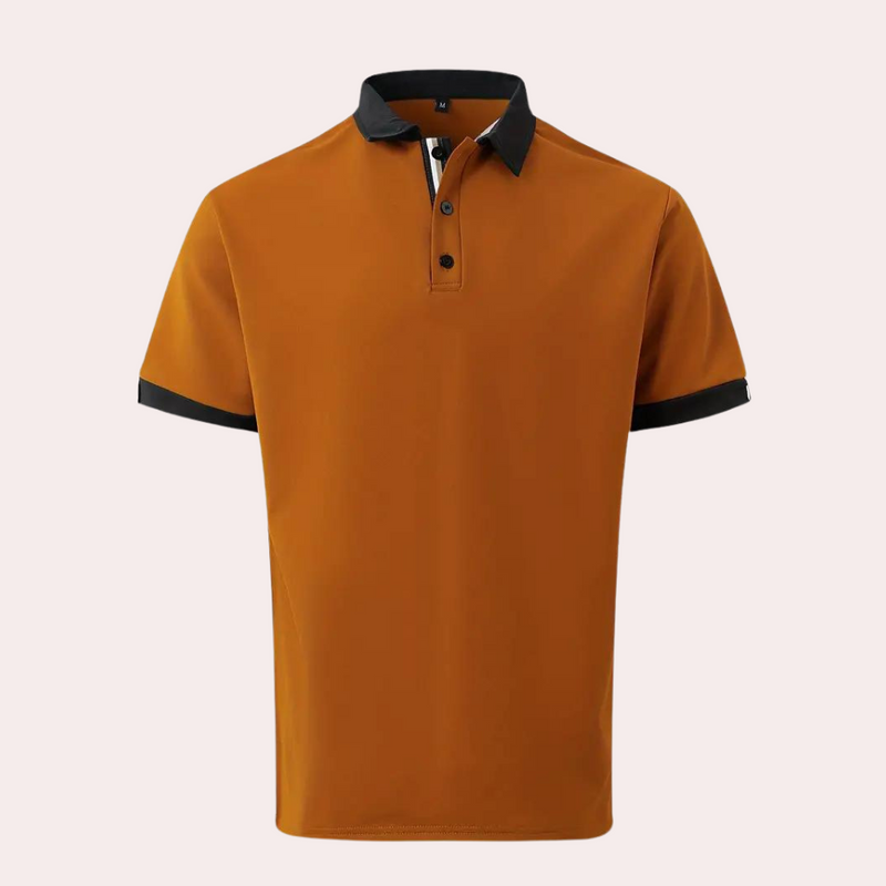 Oranges Hemd mit kurzen Ärmeln für Herren