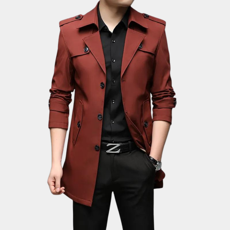 Eleganter, warmer Trenchcoat für Männer