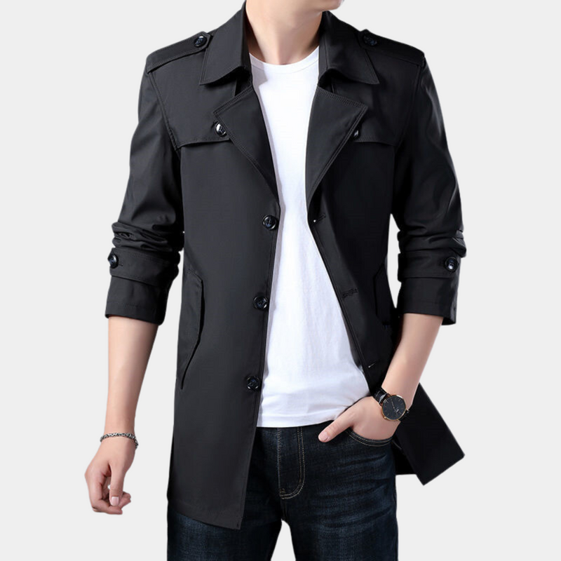 Eleganter, warmer Trenchcoat für Männer