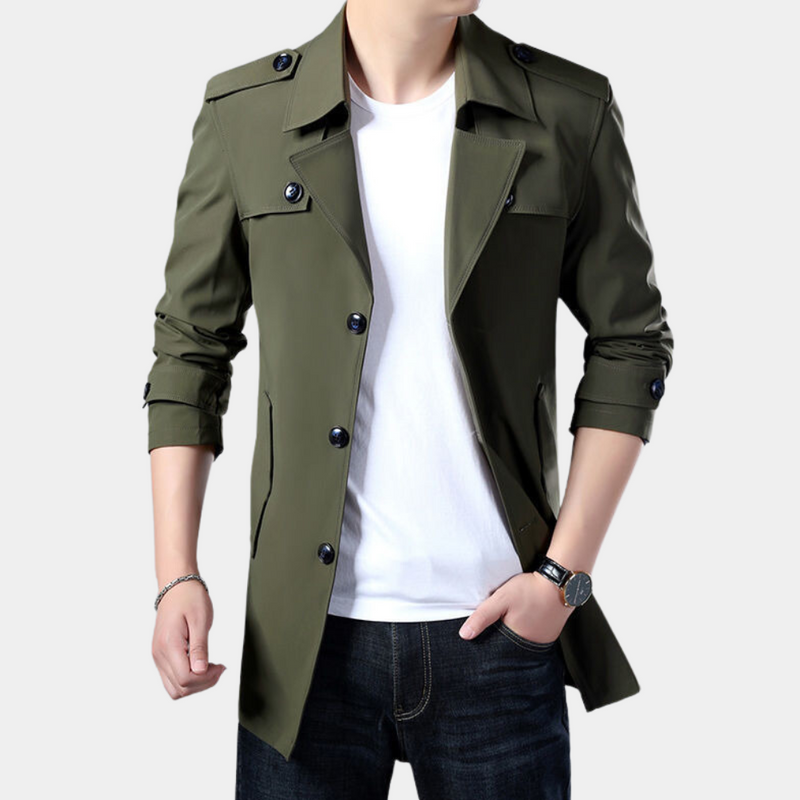 Eleganter, warmer Trenchcoat für Männer
