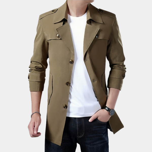Eleganter, warmer Trenchcoat für Männer