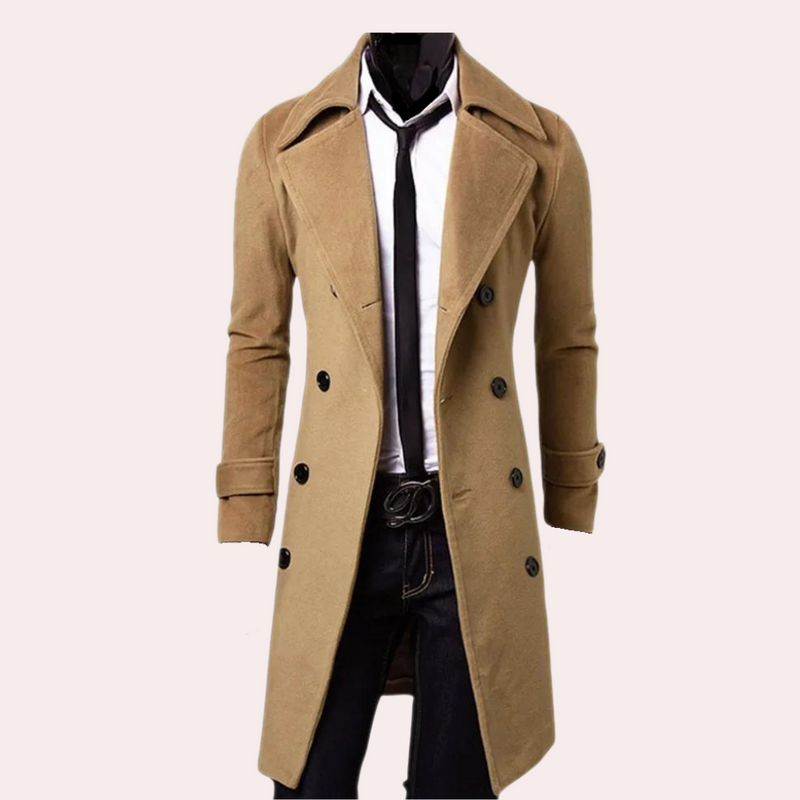 Eleganter Herren-Trenchcoat mit doppelter Knopfleiste