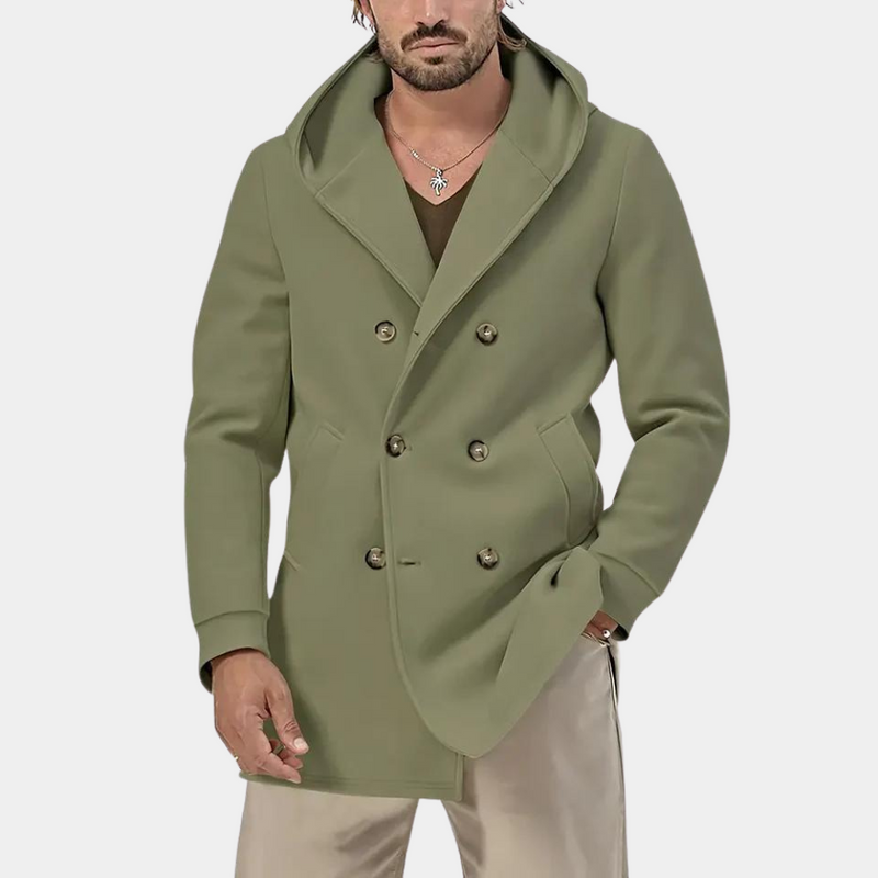 Eleganter Herrenmantel mit Kapuze