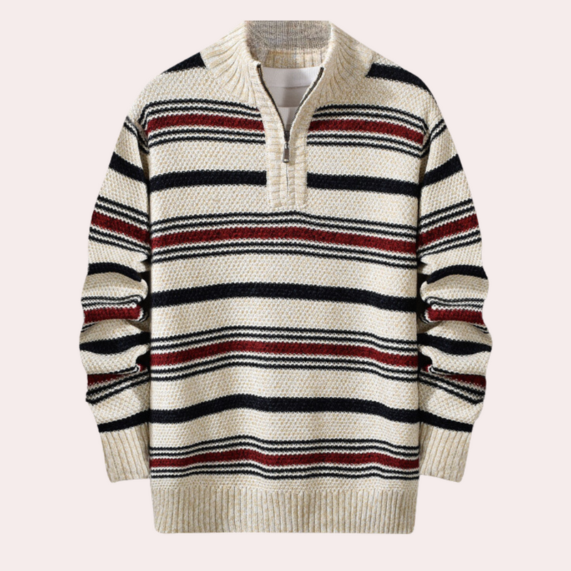 Gemütlicher Retro gestreifter Herren-Hoodie