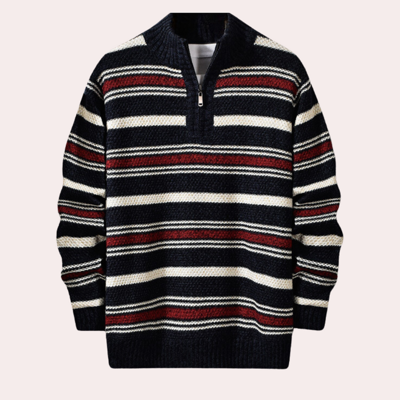 Gemütlicher Retro gestreifter Herren-Hoodie