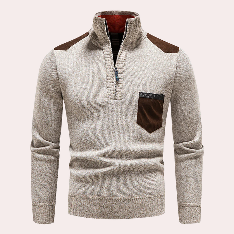 Elegante Halbreißverschluss Pullover für Herren